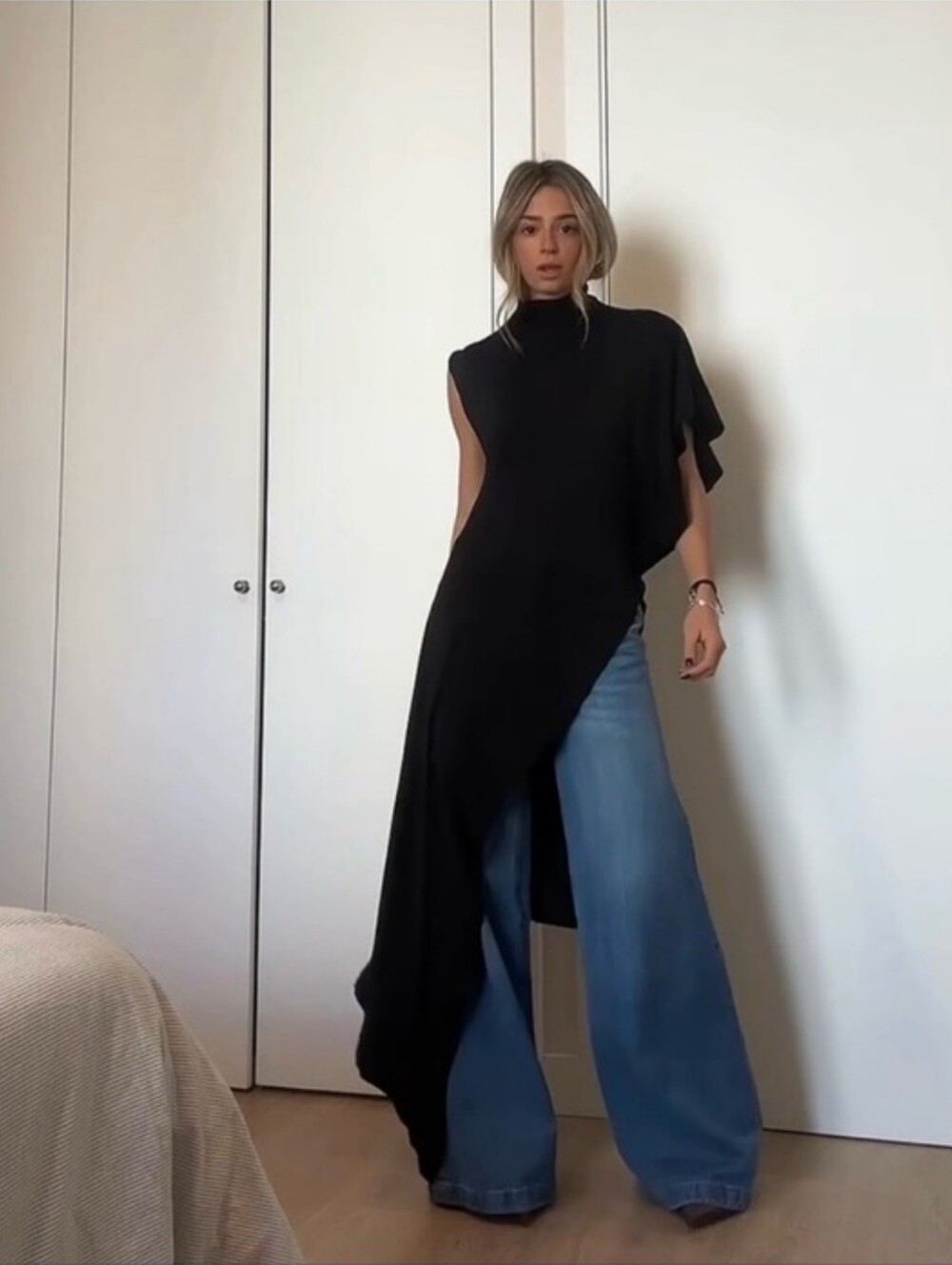ZARA DRAPED ASYMMETRIC TOP